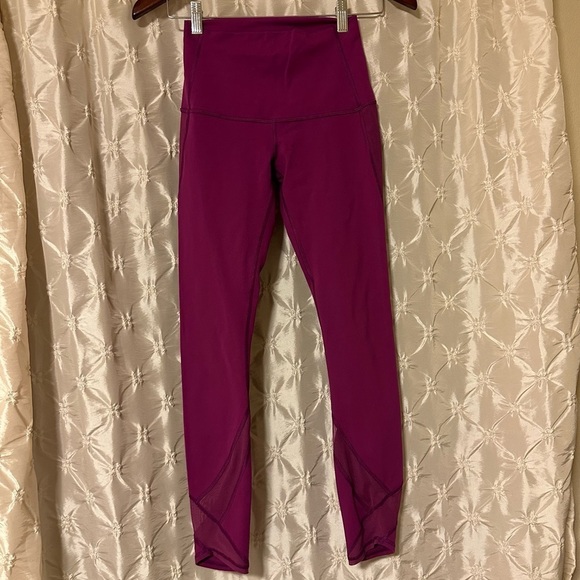 Lululemon Tranquil Tight Leggings High Rise Mesh Regal Plum Purple Pink - Picture 4 of 16